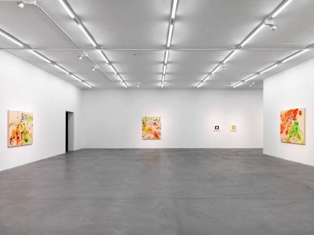 Installation view of Sue Williams painting exhibition