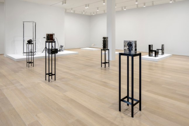 Installation view of sculptures by Matthew Angelo Harrison