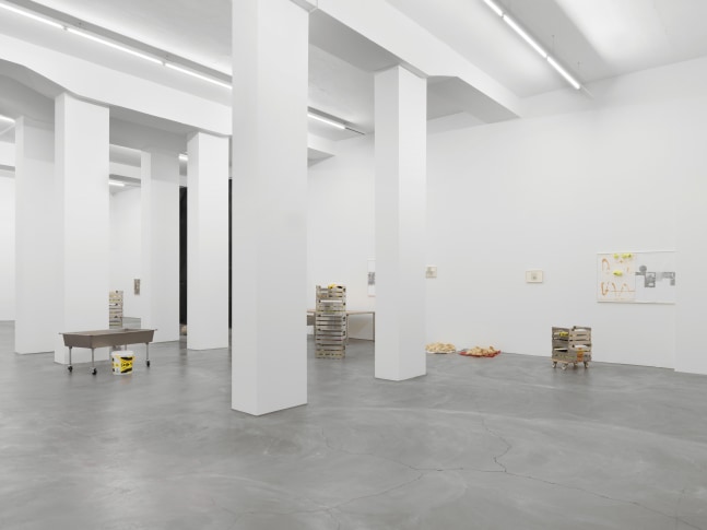 Installation view of paintings and sculptures group exhibition