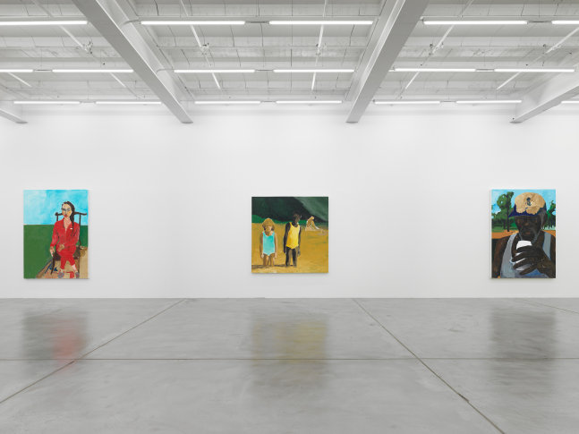 Installation view of paintings by Henry Taylor