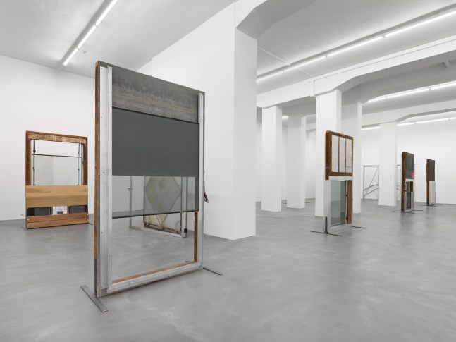 Installation view of Oscar Tuazon sculptures exhibitions