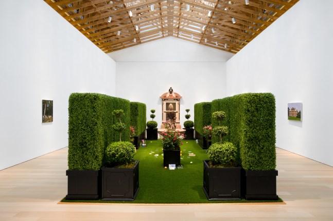 Installation view of works by Karen Kilimnik