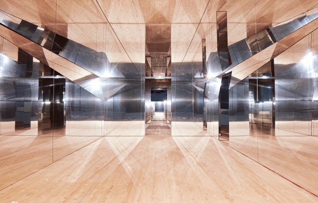 Installation view of living art installation by Doug Aitken