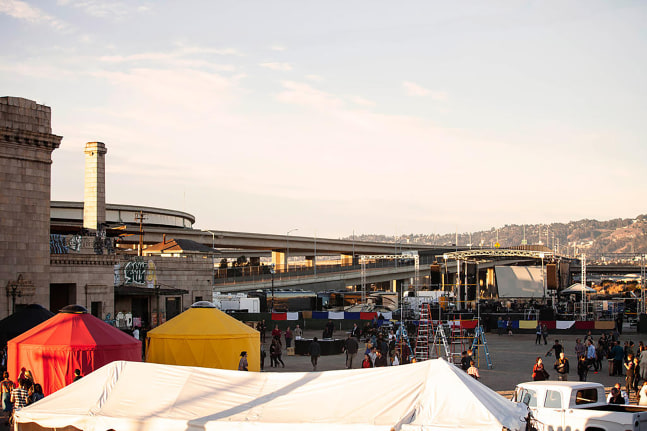 Installation view of living art installation by Doug Aitken