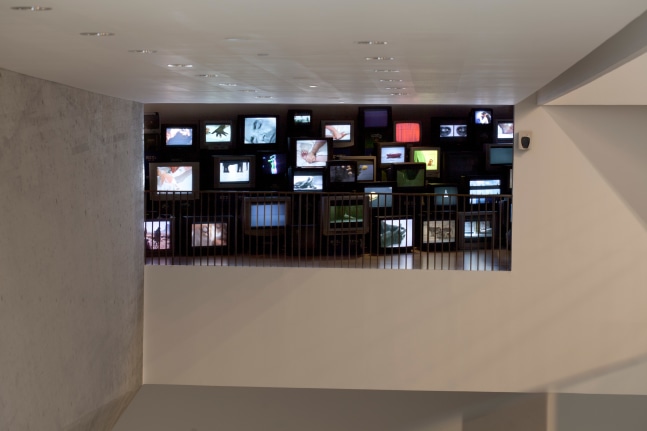Installation view of video work by Douglas Gordon