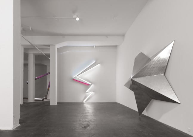 Installation view of Mark Handforth sculptures exhibition