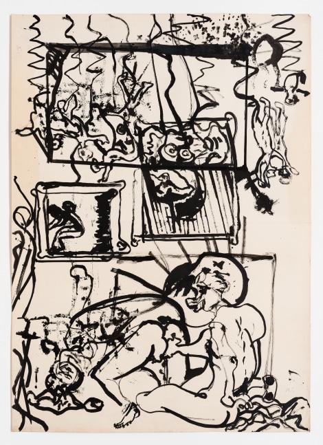 Drawing by Tobias Pils, Untitled 2020 Ink on paper 102 x 74 cm / 40 1/8 x 29 1/8 in