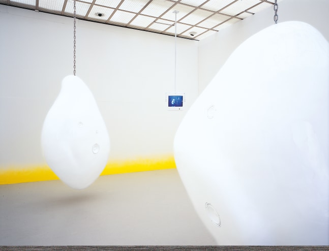 Installation view of sculptures by Ugo Rondinone