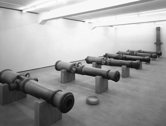 Installation view of Valentin Carron sculpture exhibition