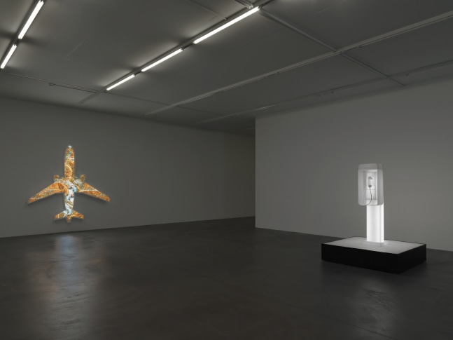 Installation view of Doug Aitken sculpture exhibition