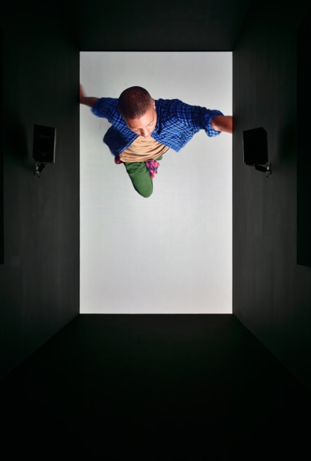 Installation view of video work by Adam Pendleton