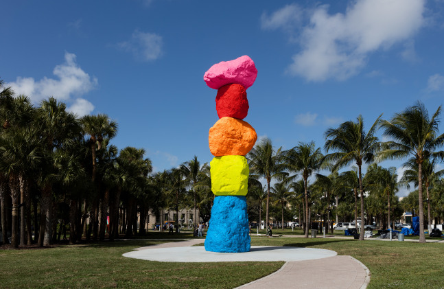 Installation view of sculpture by Ugo Rondinone