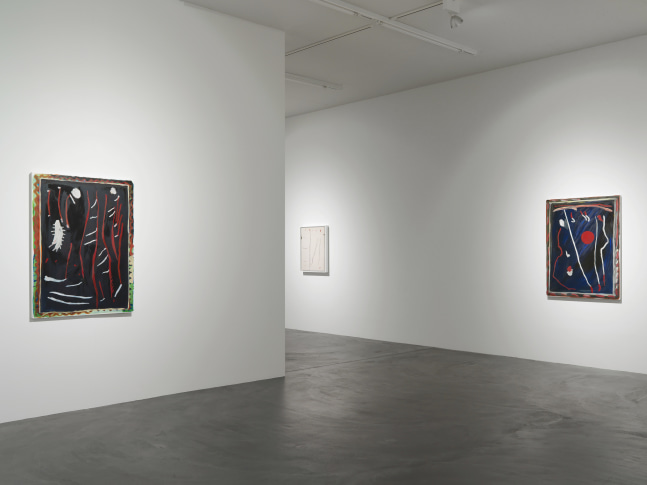 Installation view of Josh Smith paintings exhibition