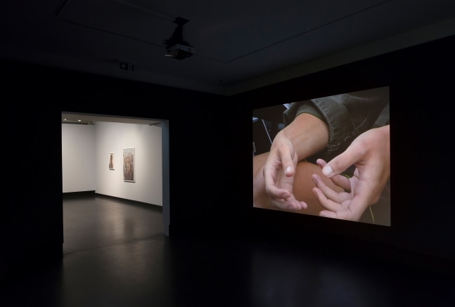 Installation view of video installation by Torbjørn Rødland