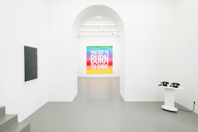 Installation view, John Giorno, God Complex, Galerie Eva Presenhuber, Vienna, 2024