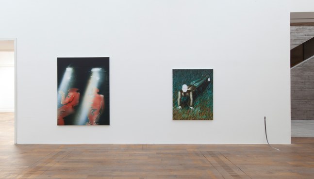 Installation view of paintings by Louisa Gagliardi