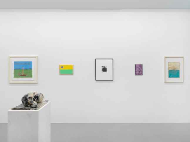 Installation view of group painting, photography, and sculpture exhibition