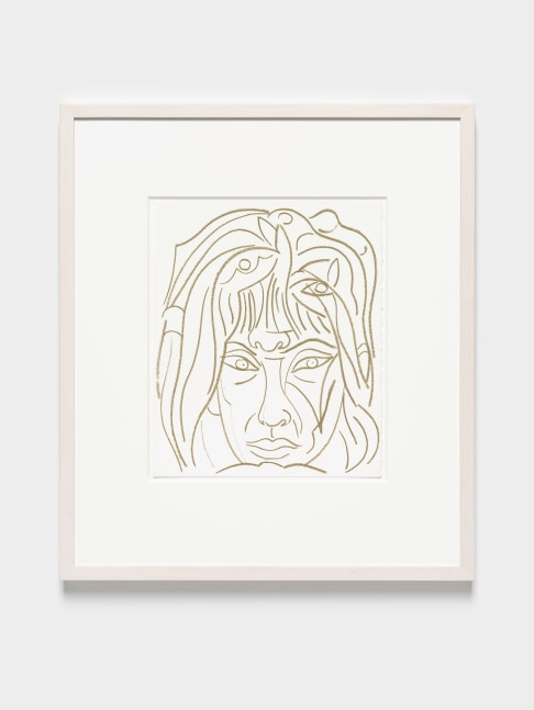 Thinker&amp;#39;s Mask

2024

Pastel pencil on paper

Sheet 30.5 x 25.5 cm / 12 x 10 in

Frame 52.5 x 45.5 x 4 cm / 20 3/4 x 18 x 1 1/2 in

&amp;copy; Steven Shearer