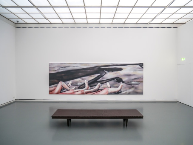 Installation view of Louisa Gagliardi paintings and scultptures