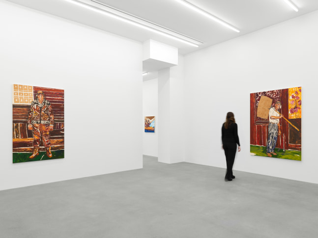 Installation view of paintings by Chase Hall
