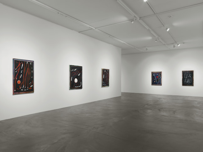 Installation view of Josh Smith paintings exhibition