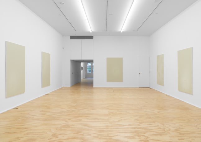 Installation view of paintings by Koo Jeong A