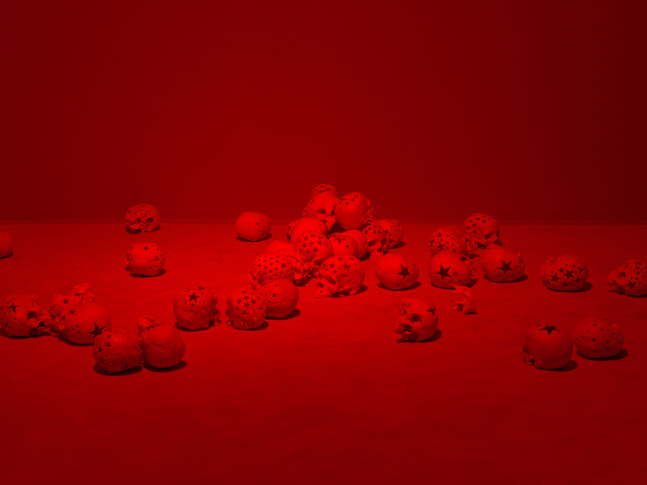 Installation view of Douglas Gordon film and installation exhibition