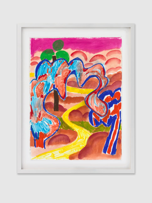 IT WAS A GOOD DREAM 2020 Mixed media on paper Image 38 x 28 cm / 15 x 11 in Frame 48 x 38 x 3.5 cm / 18 7/8 x 15 x 1 3/8 in