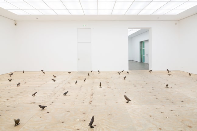 Installation view of sculptures by Ugo Rondinone