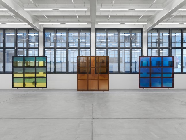 Installation view of Alex Hubbard urethane paintings exhibition