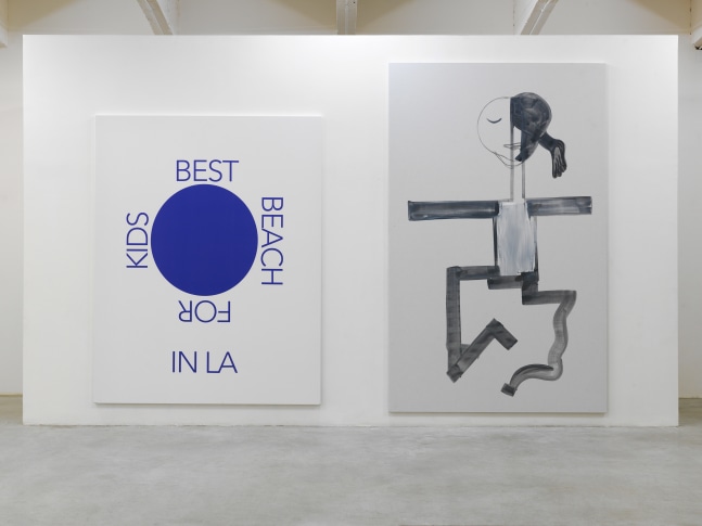 Installation view of paintings by Tobias Pils and Michael Williams