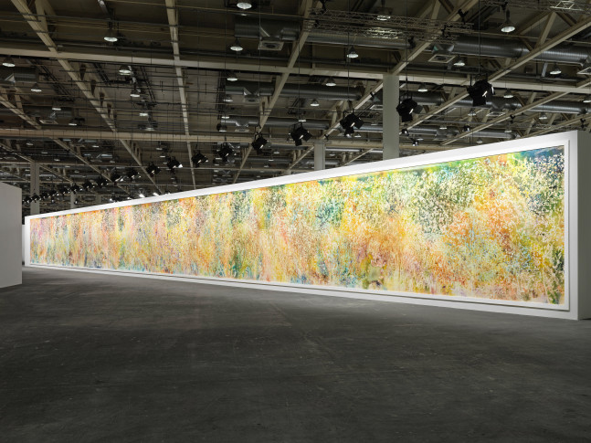 Installation view, Sam Falls, Spring to Fall, Art Basel Unlimited, Basel, 2024
