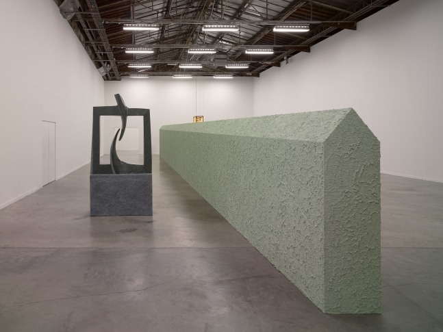 Installation view of sculptures by Valentin Carron