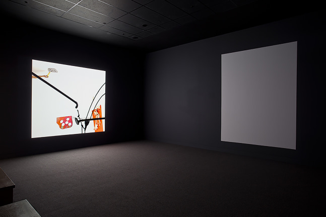 Installation view of video work by Alex Hubbard