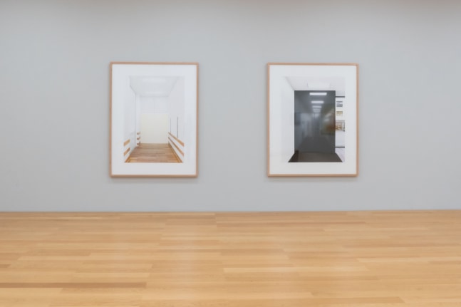 installation view of photographs by Candida Höfer