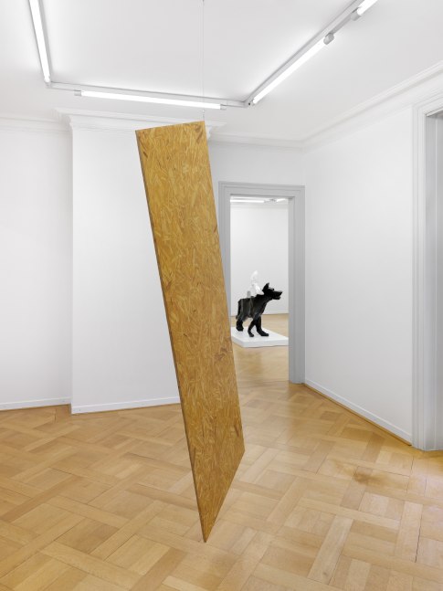 Installation view of sculptures by Valentin Carron