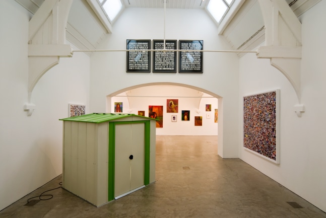 Installation view of works by Steven Shearer