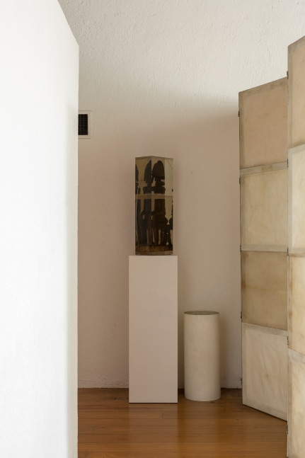 Installation view of sculptures by Matthew Angelo Harrison and other artists