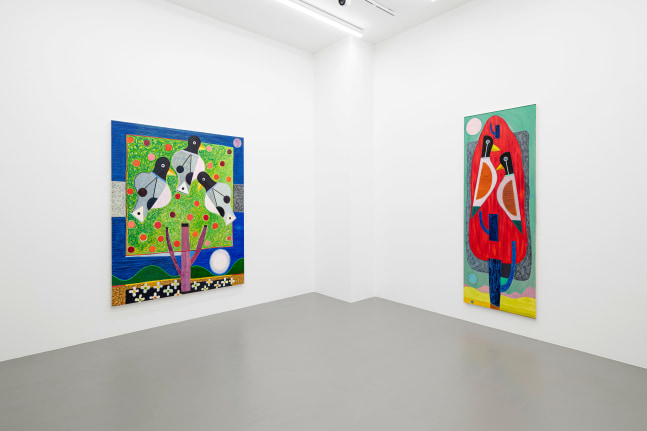 Installation view, Austin Eddy, Songs For The Sun., Galerie Eva Presenhuber, Vienna, 2024