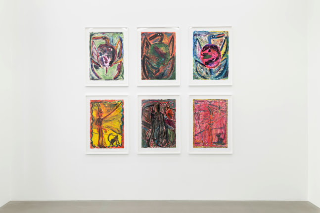 Installation view, Zeichnungen und Drucke / Drawings and Prints, Galerie Eva Presenhuber, Vienna, 2025
