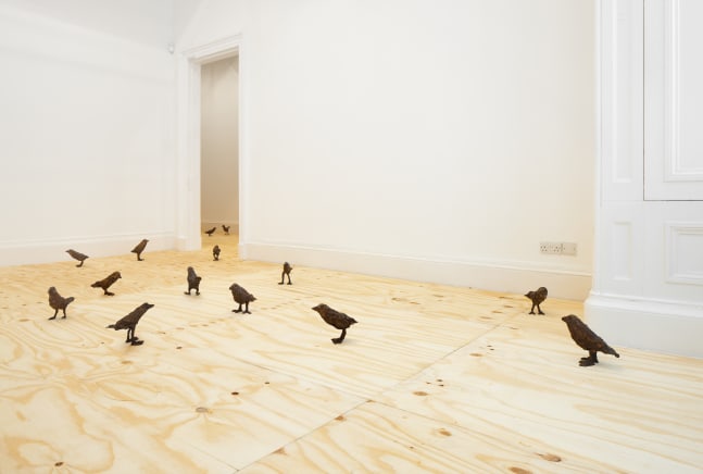 Installation view of sculptures by Ugo Rondinone