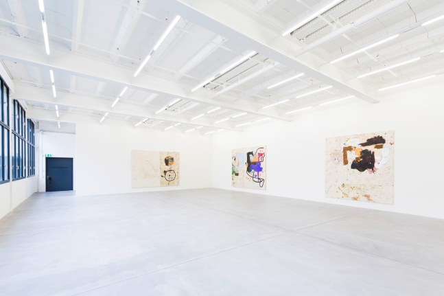 Installation view of Joe Bradley painting exhibition