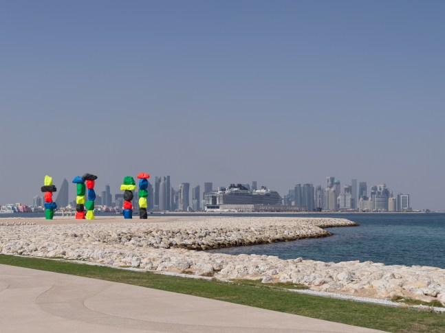 Installation view, Ugo Rondinone, Doha Mountains, Qatar Museum, Doha, Qatar, 2022