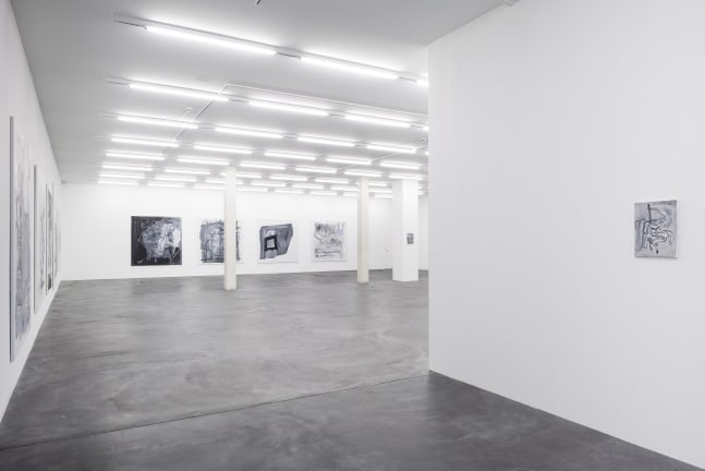 Installation view of Tobias Pils paintings and works on paper exhibition