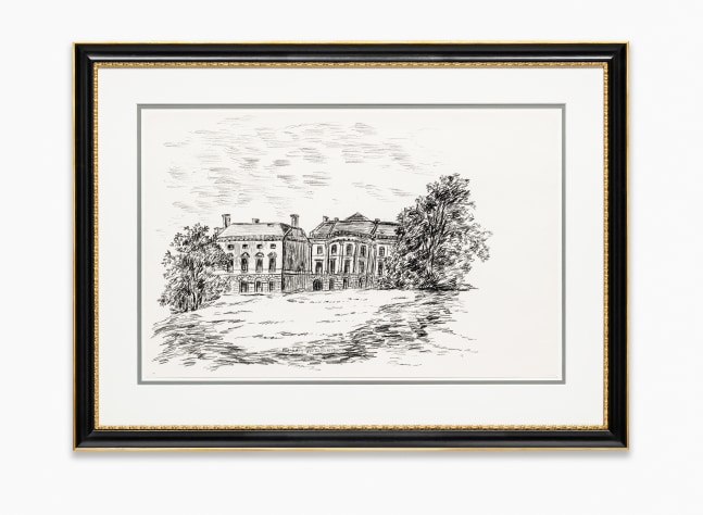 drawing of a countryside by Karen Kilimnik