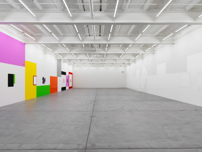 Installation view of Gerwald Rockenschaub wall painting installations and wall works