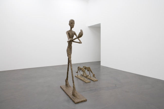 Installation view of sculptures by Valentin Carron