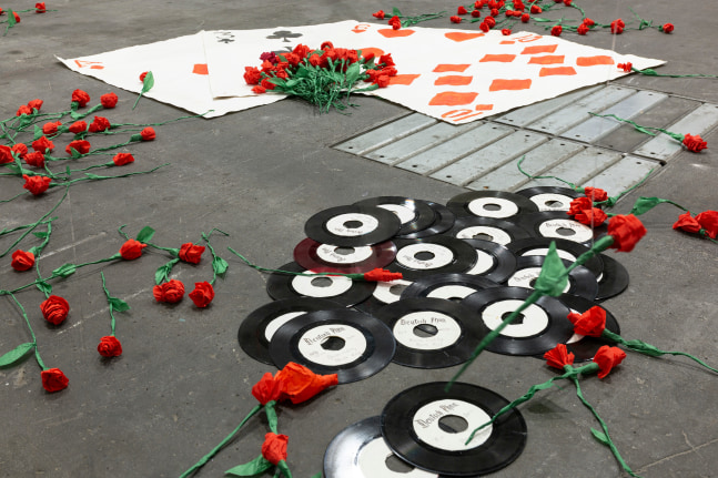 Installation view, Karen Kilimnik,&amp;nbsp;The Joker Episode of The Avengers, Art Basel Unlimited, Basel, 2024