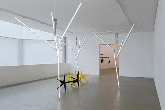 Installation view of sculptures by Martin Boyce