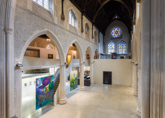 Installation view of Paintings by Shara Hughes